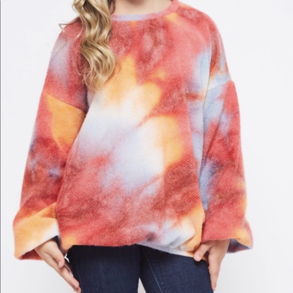 Coral/Blue TieDye Sweater